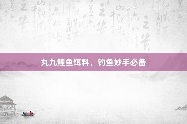 丸九鲤鱼饵料,钓鱼妙手必备